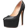 Castamere Donna Spillo Alto High Tacco Heel Piattaforma Rotonda Punta 15 CM Heels Pumps Slip-on da Matrimonio Feste Sexy Scarpe Nero 39 EU