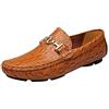 rismart Uomo Guida Auto Scivolare su Comfort Casuale Bianco Pelle Mocassini Scarpe Abbronzarsi1 40.5 EU