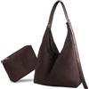 CorkAllin 2 borse da donna in pelle scamosciata, con tracolla regolabile, borsa a tracolla per autunno e inverno, con sacchetto