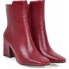 OTMYIGO Stivali da Donna con Tacco Alto e Grosso, Stivaletti alla Caviglia con Cerniera e Punta Quadrata, Scarpe Casual Formali
