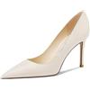 Saekcted Donna Spillo Alto High Tacco Heel Chiusa a Punta Slip-on Pumps Ufficio Clear Cute Classico Scarpe 8.5 CM Heels Bianco 38 EU