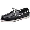 Bessiboog Mocassini da Uomo in Pelle con Lacci e Lacci Scarpe Casual da Barca in Pelle Piatta