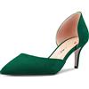 Castamere Donna Spillo Medio Tacco Heel a Punta Pumps Two-Piece Slip-on Ufficio Classico 6 CM Heels Verde Scuro 41 EU