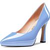 Saekcted Donna Alto High Spillo Piattaforma Tacco Heel a Punta Pumps Slip-on da Matrimonio Ufficio 10 CM Heels Scarpe Blu D 38 EU