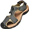 rismart Uomo Chiuse Davanti Gancio & Cappio All'aperto Escursionismo Pelle Scarpe Sandali SN1505(Grigio Scuro,39 EU)