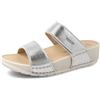 Fly Flot Cosenza, Ciabatte Donna in Morbida Microfibra, Motivo Casual, Sottopiede in Evopell, Rialzate, Sandali