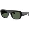 Ray-Ban Occhiali da sole rettangolari Rb2218, nero/verde scuro, 55 mm