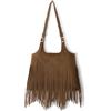 OPLERT Borse a tracolla con frange per donna Borse hobo occidentali in ecopelle vegana con nappine intrecciate