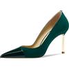 Saekcted Donna Spillo Alto High Tacco Heel Chiusa a Punta Pumps Slip-on da Matrimonio Feste Sexy Scarpe 8.5 CM Heels Verde 38 EU