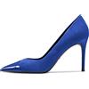 HDEUOLM Donna Spillo Alto High Tacco Heel Chiusa a Punta Pumps Slip-on da Matrimonio Sexy Dress Scarpe Blu Reale 36 EU