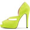 Castamere Donna Spillo Alto High Piattaforma Tacco Heel Aperte sulla Punta Sandali Slip-on da Matrimonio Sexy Scarpe Verde Lime A 35 EU