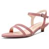 HDEUOLM Donna Basso Gattini Tacco Heel Aperte sulla Punta Sandali Cinturino alla Caviglia Slingback Fibbia da Matrimonio Feste Dress Estate 3 CM Heels