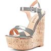 Saekcted Donna Alto High Zeppa Piattaforma Tacco Heel Aperte sulla Punta Cinturino alla Caviglia Sandali Slingback Cute Dress Scarpe 15 CM Heels Grigio 40 EU