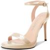 Castamere Donna Spillo Alto High Piattaforma Tacco Heel Aperte sulla Rotonda Punta Sandali Cinturino alla Caviglia Ballo 10.5 CM Heels Nudo 39 EU