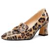 Castamere Donna Chunky Blocco Medio Tacco Heel Quadrata Punta Pumps Slip-on Ufficio Dress Loafers Scarpe 7 CM Heels