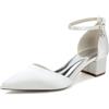 OTMYIGO Scarpe da Sposa in Raso con Tacco Grosso da Donna, Stivaletti a Punta, Sandali Eleganti con Tacco Medio e Tacco Spesso