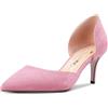 Castamere Donna Spillo Medio Tacco Heel a Punta Pumps Two-Piece Slip-on Ufficio Classico 6 CM Heels Rosa 35 EU