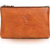Karoukee Pochette in Pelle Conciata al Vegetale per Uomo, Borsa a Mano Multiuso per Affari, Borsa da Polso di Lusso, Portafoglio Grande, Clutch per Tablet 9.7 Pollici