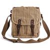 Gootium - Borsa a tracolla vintage da uomo, in tela, 25 cm, cachi (Beige) - 30829KA