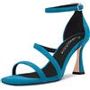Castamere Donna Medio Tacco Heel Aperte sulla Punta Sandali Cinturino alla Caviglia da Matrimonio Dress 8.5 CM Heels Blu A 38 EU