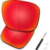 SAUCER Lenti di ricambio di alta qualità, cacciavite H20 e naselli per Oakley Holbrook Metal OO4123, protezione UV400, Rosso Fuoco Polarizzato, Taglia unica