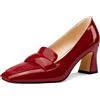 Castamere Donna Chunky Blocco Medio Tacco Heel Quadrata Punta Pumps Slip-on Ufficio Dress Loafers Scarpe 7 CM Heels