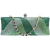 YUHATRG Pochette da donna geometrica di lusso con strass e catena di cristallo, borsetta da sera per matrimonio