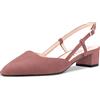 HDEUOLM Donna Basso Chunky Blocco Tacco Heel Chiusa a Punta Sandali Cinturino alla Caviglia Slingback Slip-on Pumps da Matrimonio Sexy Dress 3.5 CM Heels Scarpe Rosa Scamosciato 42 EU
