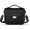 bugatti Ella Classic Bag da donna, borsa a tracolla in pelle sintetica effetto Saffiano, nera