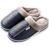 Asifn Donna Casa Pantofole Uomo Antiscivolo Peluche Scarpe Inverno Caldo Morbido Invernali Ciabatte（Blu，48/49 EU，49/50 Taglia del Marchio