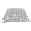 ANGELO Pochette da Donna Elegante con Strass, Piccola Borsa Clutch a Mano e Tracolla, Borsetta da Sera Mini Scintillante, per Cerimonia, Eventi, Matrimonio, Festa (Argento)