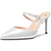 Castamere Donna Spillo Alto High Tacco Heel a Punta Slip-on Slingback Sandali da Matrimonio Dress 8.5 CM Heels Scarpe Bianco 39 EU