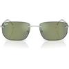 Ray-Ban Occhiali da, Argento/Verde a specchio verde, 56 mm