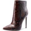 Castamere Polacchine Donna Stivali Cerniera Tacco a Spillo 12CM Marrone Serpente Scarpe EU 38