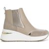 CAFèNOIR - Tronchetto da Donna Nocciola in Pelle e Camoscio, Inserti in Nylon, Stivaletto con Elastici Laterali e Fussbett Interno, Scarpa Casual Comoda