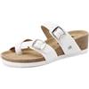 QUEEN HELENA Infradito con Zeppa Ciabatte con Doppia Fibbia Casual Donna X32-206 (Bianco, Sistema Taglie Calzature EU, Adulto, Donna, Numero, Media, 37)
