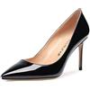 Castamere Scarpe col Tacco Donna Tacco a Spillo 8.5CM Alto Tacco Nero Pelle Verniciata Scarpe EU 45