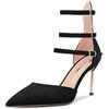 Castamere Donna Spillo Alto High Tacco Heel a Punta Cinturino alla Caviglia da Matrimonio Dress 8.5 CM Heels Nero 38 EU