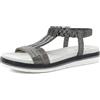 inblu Sandali Donna a Treccia con Luminosi Strass, Elastico alla Caviglia, Plantare Imbottito, Canna di Fucile, 40