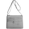 NICOLE & DORIS Borsa Tracolla Donna Casual Leggero Borsa Messenger Impermeabile in Nylon Pratica Borsa a Spalla per Shopping Viaggio Uso Quotidiano Grigio