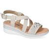 Valleverde SANDALO DONNA GHIACCIO 55560 Sandali Aperti Estivi Donna FONDO ZEPPA PLATFORM ALTEZZA 5 CM (Ghiaccio, Sistema Taglie Calzature EU, Adulto, Donna, Numero, Media, 40)