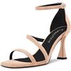 Castamere Donna Medio Tacco Heel Aperte sulla Punta Sandali Cinturino alla Caviglia da Matrimonio Dress 8.5 CM Heels Beige 38 EU