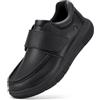 FitVille Scarpe Casual Uomo Pianta Larga Microfibra Strappo Nero 47 EU