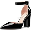 Castamere Donna Alto High Chunky Blocco Tacco Heel a Punta Sandali Cinturino alla Caviglia Clear Two-Piece Pumps 10 CM Heels Nero 36 EU