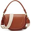 Jusavie Slouchy Cuoio DELL'UNITÀ di elaborazione Crescent Hobo Borse Donna Alla Moda Sella Crossbody Borse Satchels Borsa a tracolla Borsa a tracolla Top, Marrone scuro, Taglia unica