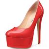 Castamere Donna Spillo Alto High Tacco Heel Piattaforma Rotonda Punta 15 CM Heels Pumps Slip-on da Matrimonio Feste Sexy Scarpe Rosso A 40 EU
