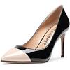 Castamere Scarpe col Tacco Donna Tacco a Spillo 8.5CM Alto Tacco Pelle Verniciata Nero Nudo Scarpe EU 41.5