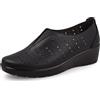 Fly Flot Scarpa Donna in Microfibra Elasticizzata con Fori e Inserto Elastico, Sottopiede in Memory Estraibile, Mocassino, Nero, 39 EU