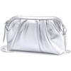VASCHY Pochette Donna,Clutch Donna Elegante Pochette e Clutch Pelle Borsetta Donna Pochette da Borsa Elegante Borsa Tracolla Donna Matrimonio,Festa Pochette Argento