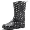 Mufanton Stivali da Pioggia da donna Scarpe da Pioggia comode Stivali di Gomma Scarpe da Giardino Antiscivolo All'aperto,Nero bianco,EU39